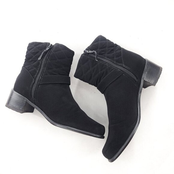 STUART WEITZMAN Gorby Waterproof Gore-Tex Quilted Bootie Black Zip - Picture 7 of 11